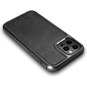 Buy iCarer Leather Oil Wax Apple iPhone 12 Pro Max black - ICR258 - {ean13} - Home Screen Store Europe