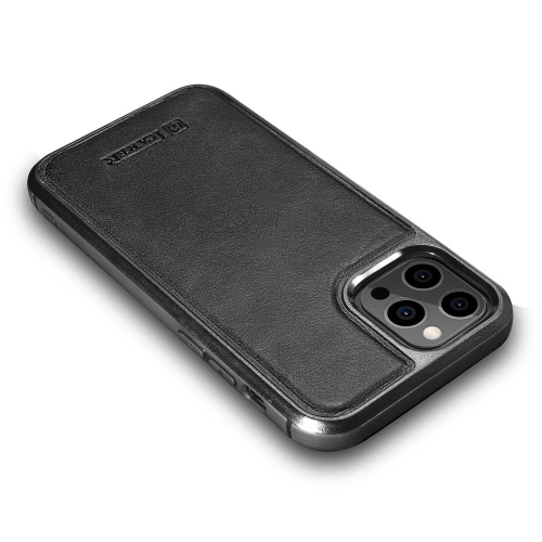 Kup Case iCarer Leder Öl Wachs Apple iPhone 12 Pro Max schwarz - ICR258 - {ean13} - Sklep Home Screen