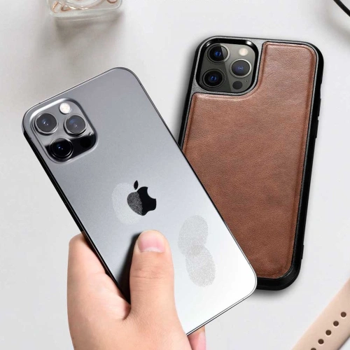 Kup Case iCarer Leder Öl Wachs Apple iPhone 12 Pro Max schwarz - ICR258 - {ean13} - Sklep Home Screen