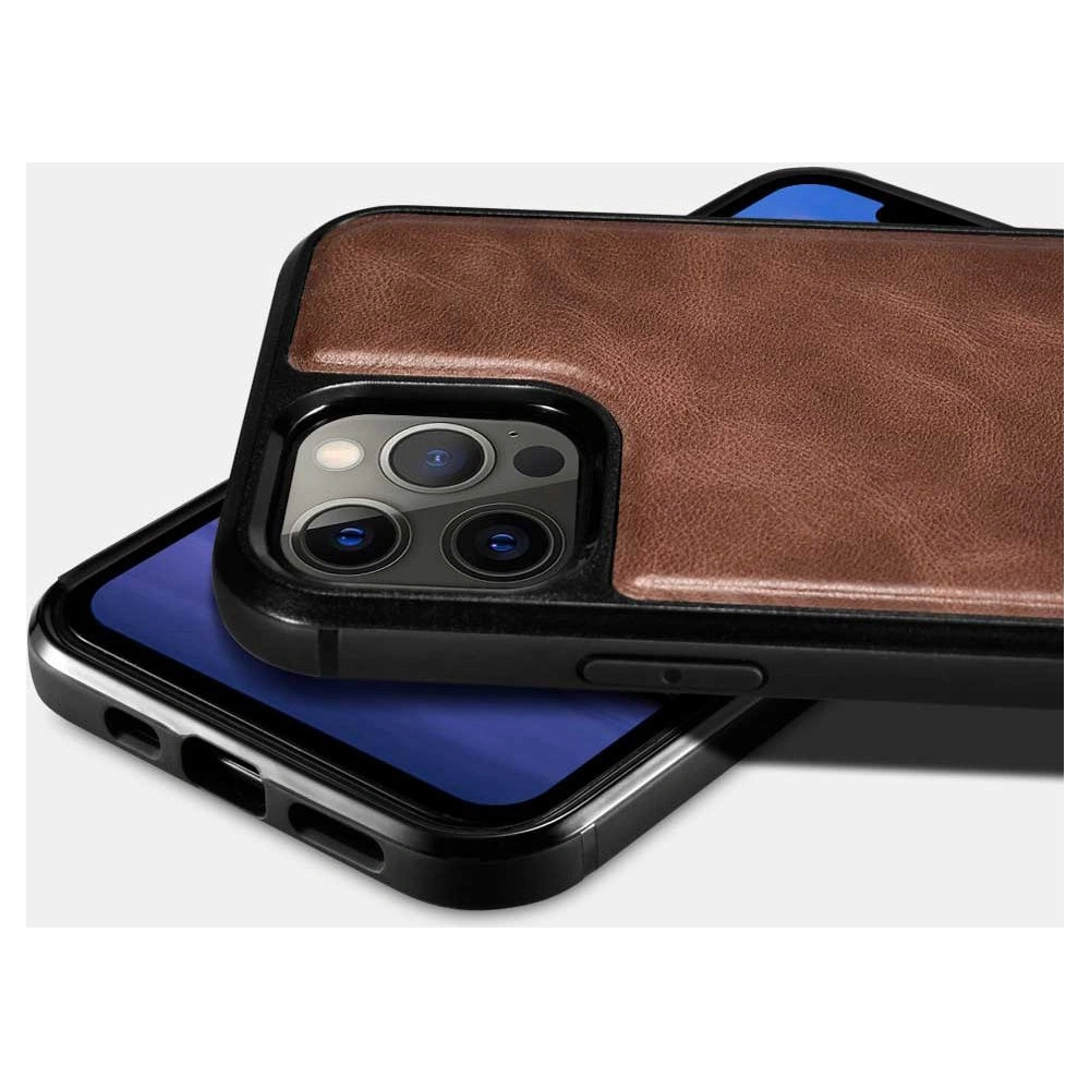 Etui iCarer Leather Oil Wax Apple iPhone 12 Pro Max czarny