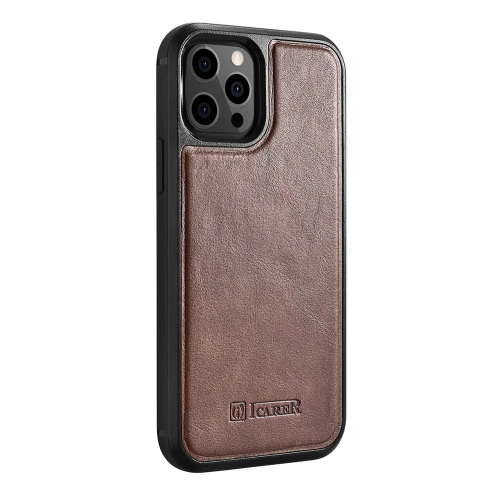 Kup Etui iCarer Leather Oil Wax Apple iPhone 12/12 Pro brązowy - ICR259 - {ean13} - Sklep Home Screen