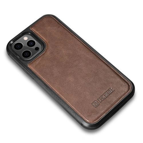 Kup Etui iCarer Leather Oil Wax Apple iPhone 12/12 Pro brązowy - ICR259 - {ean13} - Sklep Home Screen