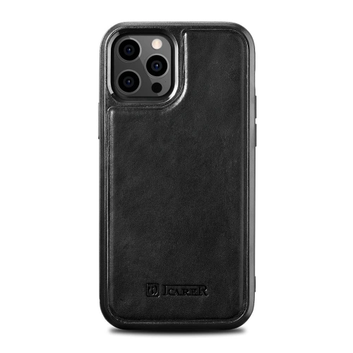 Kup Case iCarer Leder Öl Wachs Apple iPhone 12/12 Pro schwarz - ICR260 - {ean13} - Sklep Home Screen