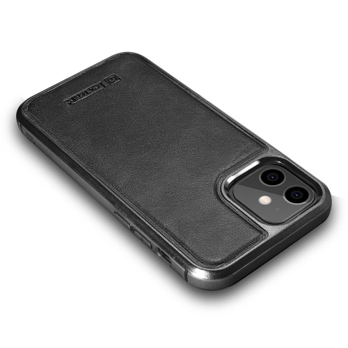 Kup Etui iCarer din piele cu ceară de ulei pentru Apple iPhone 12 mini negru - ICR261 - {ean13} - Sklep Home Screen