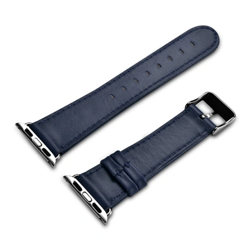 Kup iCarer Leder Vintage Apple Watch 4/5/6/7/SE/8/9/10 40/41/42mm dunkelblau - ICR262 - {ean13} - Sklep Home Screen