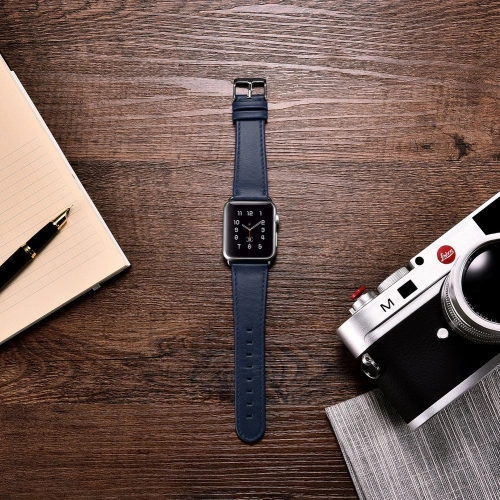 Kup Pasek iCarer Leather Vintage Apple Watch 4/5/6/7/SE/8/9/10 40/41/42mm sötétkék - ICR262 - {ean13} - Sklep Home Screen