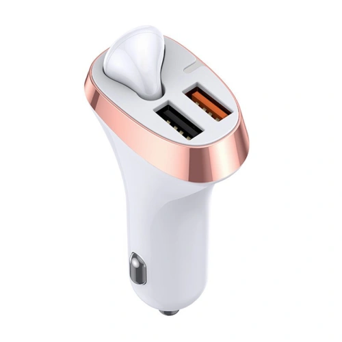 Kup Auto-Ladegerät Joyroom 2x USB + Bluetooth-Headset 5.0 30W 2.1 A Quick Charge 3.0 weiß (JR-CP2) - JYR562 - {ean13} - Sklep Home Screen