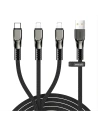 Cablul Joyroom 3w1 USB-A/Lightning - Lightning - USB-C 3,5A 480 Mbps 1,3m negru (S-1335K4)