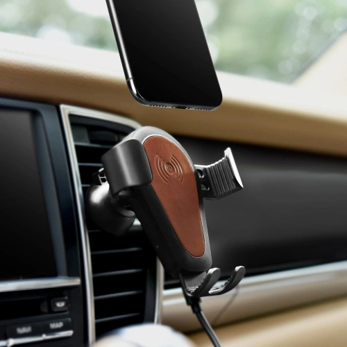 Kup Upevnění do auta s bezdrátovou nabíječkou iCarer Qi 10W Air Vent hnědé - ICR266 - {ean13} - Sklep Home Screen