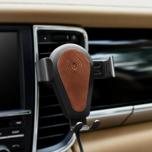 Kup Auto-Halterung mit kabellosem Ladegerät iCarer Qi 10W Luftventilator braun - ICR266 - {ean13} - Sklep Home Screen