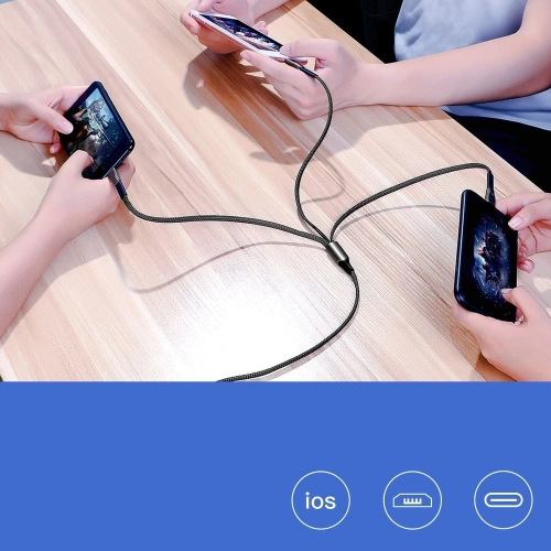 Kup Cablul Joyroom 3w1 USB-A/Lightning - Lightning - USB-C 3,5A 480 Mbps 1,3m negru (S-1335K4) - JYR563 - {ean13} - Sklep Home Screen