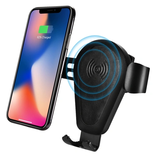 Kup Ușă de mașină cu încărcător wireless iCarer Qi 10W Ventilație aer negru - ICR267 - {ean13} - Sklep Home Screen