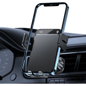 Buy Joyroom Qi 15W automatic car charger holder + wireless charger (dashboard and air vent) black (JR-ZS219) - JYR564 - {ean13} - Home Screen Store Europe