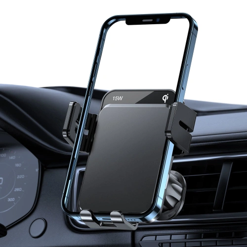 Kup Autohalter mit kabellosem Ladegerät Joyroom Qi 15W für Armaturenbrett/Belüftungsgitter schwarz (JR-ZS219) - JYR564 - {ean13} - Sklep Home Screen