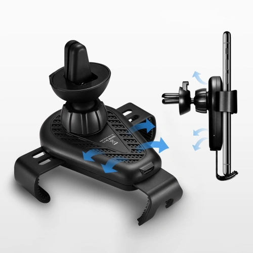 Kup Ușă de mașină cu încărcător wireless iCarer Qi 10W Ventilație aer negru - ICR267 - {ean13} - Sklep Home Screen