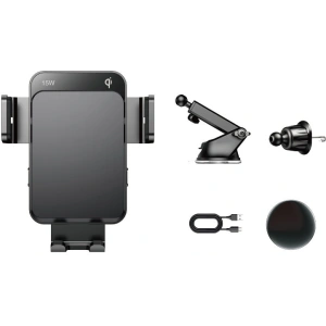 Kup Autohalter mit kabellosem Ladegerät Joyroom Qi 15W für Armaturenbrett/Belüftungsgitter schwarz (JR-ZS219) - JYR564 - {ean13} - Sklep Home Screen