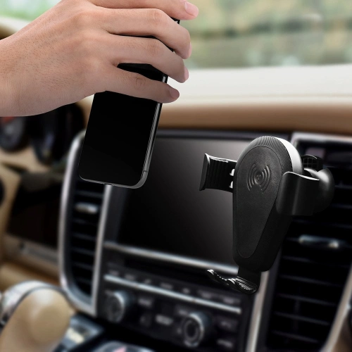 Kup Auto-Halterung mit kabellosem Ladegerät iCarer Qi 10W Lüftungsschlitz schwarz - ICR267 - {ean13} - Sklep Home Screen
