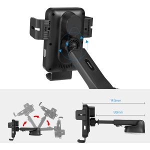 Kup Autohalter mit kabellosem Ladegerät Joyroom Qi 15W für Armaturenbrett/Belüftungsgitter schwarz (JR-ZS219) - JYR564 - {ean13} - Sklep Home Screen