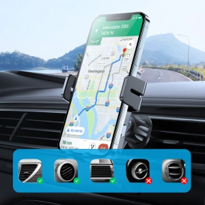 Buy Joyroom Qi 15W automatic car charger holder + wireless charger (dashboard and air vent) black (JR-ZS219) - JYR564 - {ean13} - Home Screen Store Europe