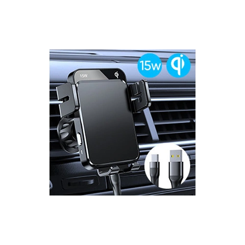 Kup Autohalter mit kabellosem Ladegerät Joyroom Qi 15W für Armaturenbrett/Belüftungsgitter schwarz (JR-ZS219) - JYR564 - {ean13} - Sklep Home Screen