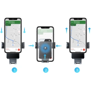 Kup Autohalter mit kabellosem Ladegerät Joyroom Qi 15W für Armaturenbrett/Belüftungsgitter schwarz (JR-ZS219) - JYR564 - {ean13} - Sklep Home Screen