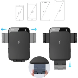 Buy Joyroom Qi 15W automatic car charger holder + wireless charger (dashboard and air vent) black (JR-ZS219) - JYR564 - {ean13} - Home Screen Store Europe