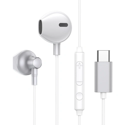 Kup Słuchawki Joyroom USB-C z pilotem i mikrofonem srebrny (JR-EC03 Silver) - JYR565 - {ean13} - Sklep Home Screen
