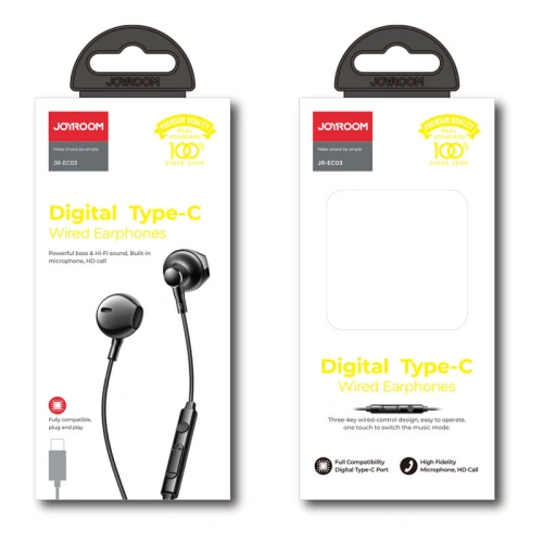 Kup Căști Joyroom USB-C cu telecomandă și microfon argintii (JR-EC03 Silver) - JYR565 - {ean13} - Sklep Home Screen