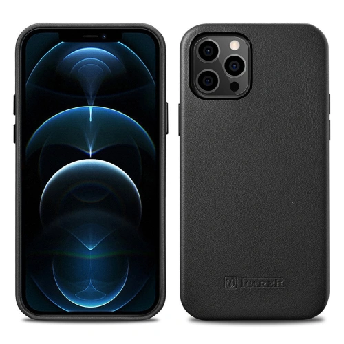 Buy iCarer Case Leather MagSafe Apple iPhone 12 mini black - ICR269 - {ean13} - Home Screen Store Europe
