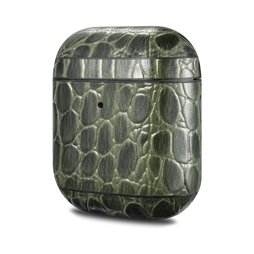 Etui iCarer Leather Crocodile Apple AirPods 2/1 zielony