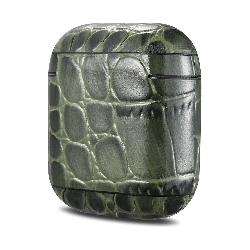 Etui iCarer Leather Crocodile Apple AirPods 2/1 zielony