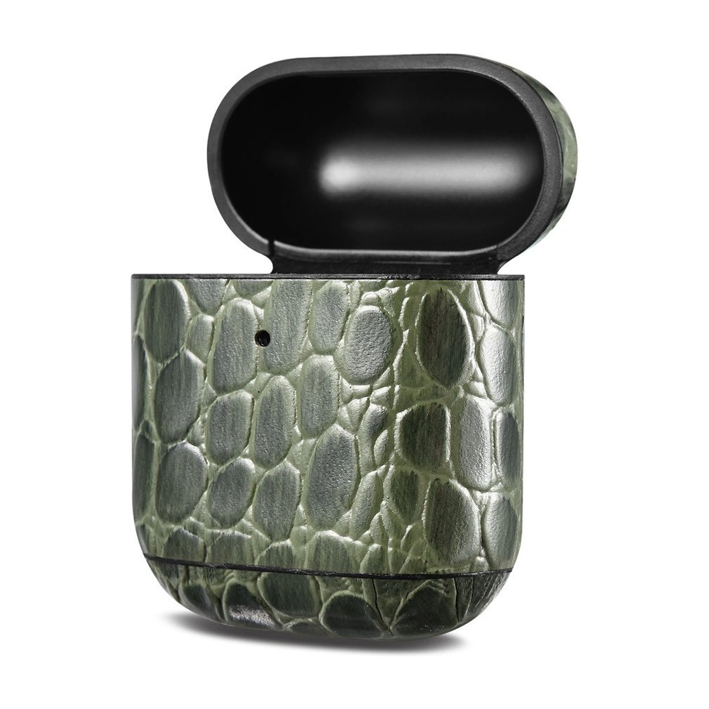 Etui iCarer Leather Crocodile Apple AirPods 2/1 zielony