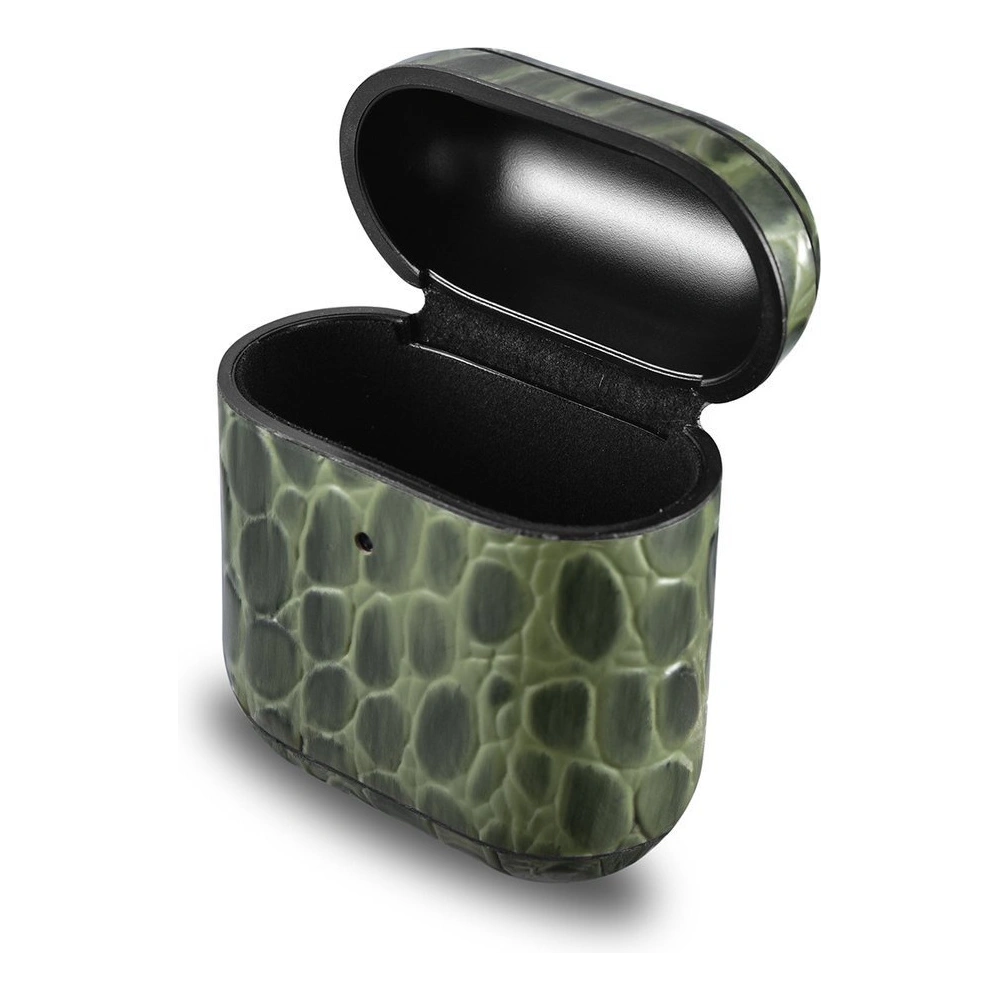 Etui iCarer Leather Crocodile Apple AirPods 2/1 zielony