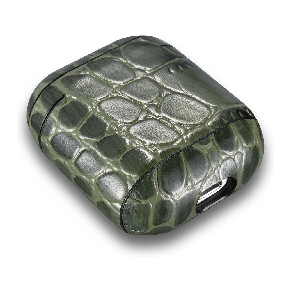 Etui iCarer Leather Crocodile Apple AirPods 2/1 zielony