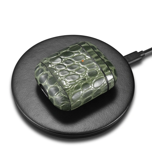 Kup Etui iCarer bőr krokodil Apple AirPods 2/1 zöld - ICR271 - {ean13} - Sklep Home Screen