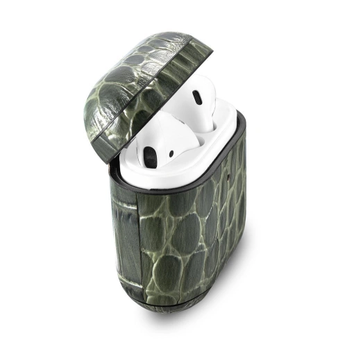 Kup Case iCarer Leder Krokodil Apple AirPods 2/1 grün - ICR271 - {ean13} - Sklep Home Screen