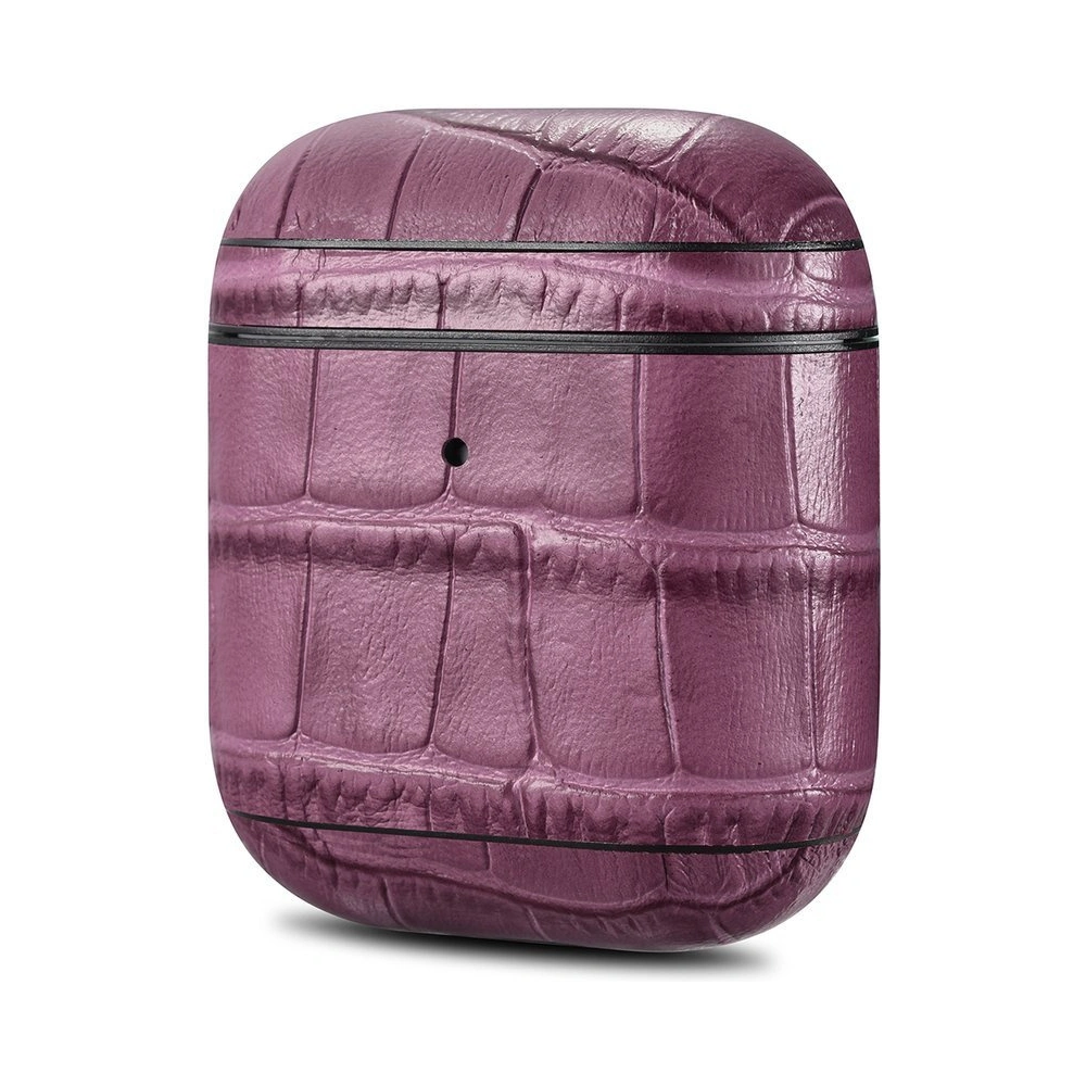 Etui iCarer Leather Bamboo Apple AirPods 2/1 fioletowy