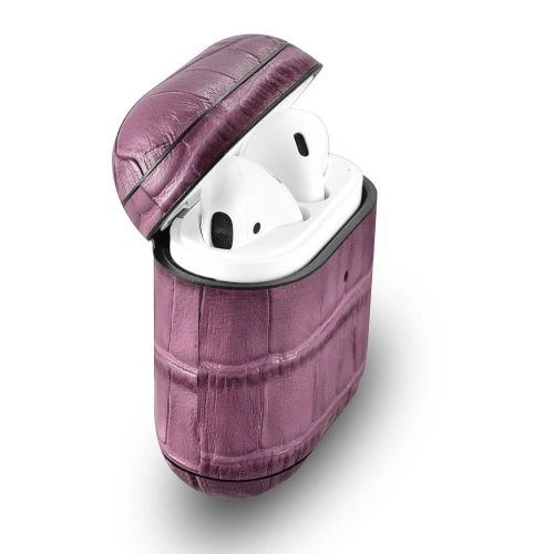 Kup Etui iCarer Leather Bamboo Apple AirPods 2/1 fialová - ICR272 - {ean13} - Sklep Home Screen