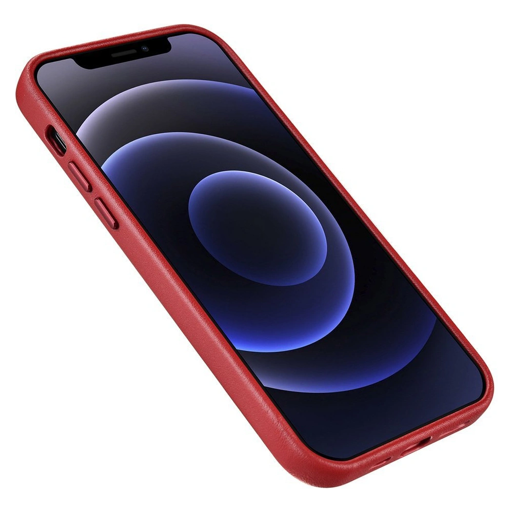 Etui iCarer Case Leather MagSafe Apple iPhone 12 mini czerwony