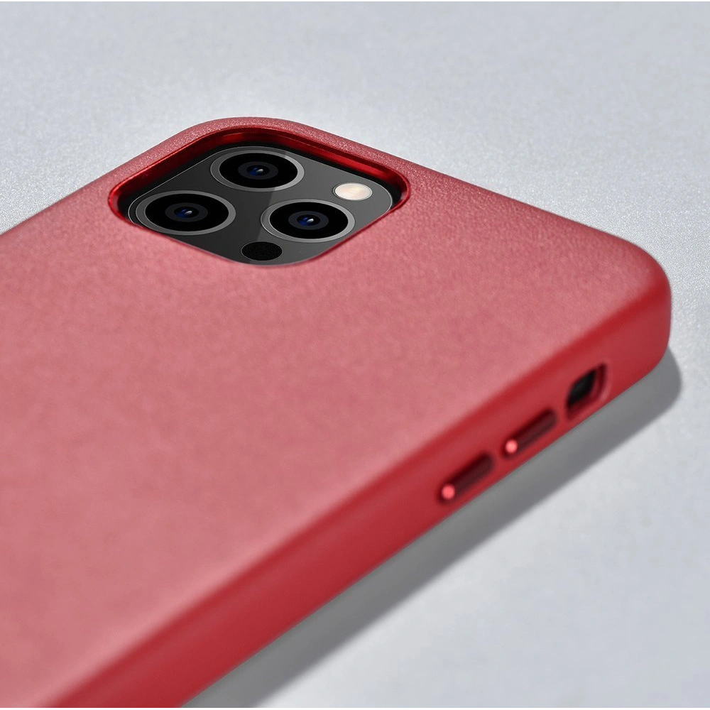 Etui iCarer Case Leather MagSafe Apple iPhone 12 mini czerwony