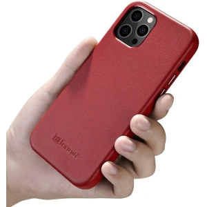 Buy iCarer Case Leather MagSafe Apple iPhone 12 mini red - ICR273 - {ean13} - Home Screen Store Europe