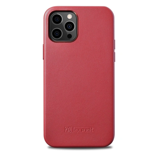 Kup Etui iCarer Case Bőr MagSafe Apple iPhone 12 Pro Max piros - ICR274 - {ean13} - Sklep Home Screen