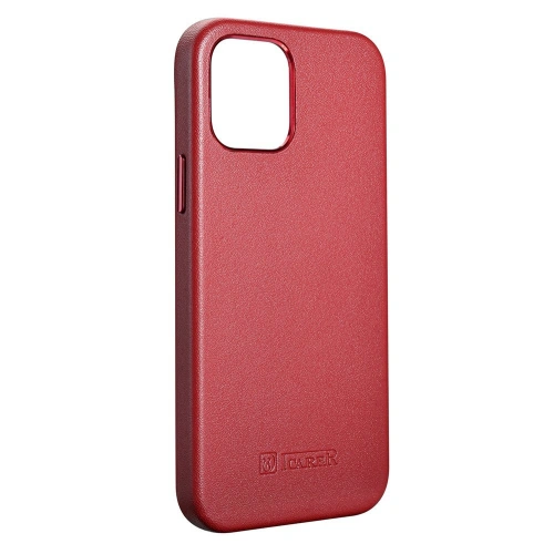Buy iCarer Case Leather MagSafe Apple iPhone 12 Pro Max red - ICR274 - {ean13} - Home Screen Store Europe