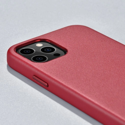 Buy iCarer Case Leather MagSafe Apple iPhone 12 Pro Max red - ICR274 - {ean13} - Home Screen Store Europe