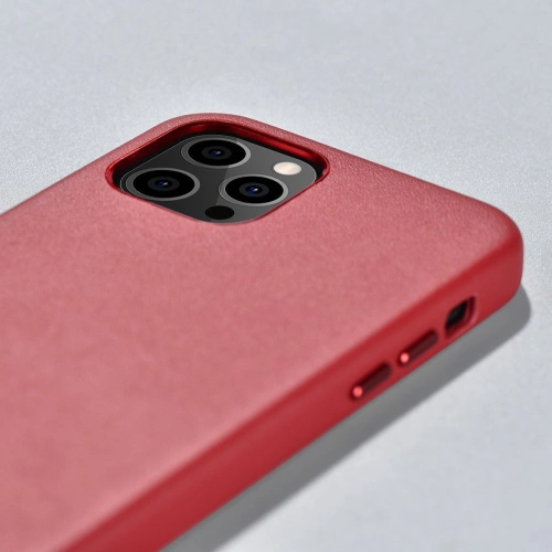 Buy iCarer Case Leather MagSafe Apple iPhone 12 Pro Max red - ICR274 - {ean13} - Home Screen Store Europe