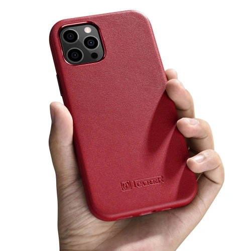Buy iCarer Case Leather MagSafe Apple iPhone 12 Pro Max red - ICR274 - {ean13} - Home Screen Store Europe