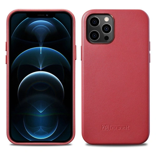 Kup Etui iCarer Case Bőr MagSafe Apple iPhone 12/12 Pro piros - ICR275 - {ean13} - Sklep Home Screen