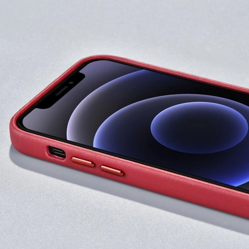 Kup Etui iCarer Case Bőr MagSafe Apple iPhone 12/12 Pro piros - ICR275 - {ean13} - Sklep Home Screen