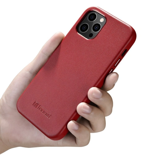 Kup Etui iCarer Case Bőr MagSafe Apple iPhone 12/12 Pro piros - ICR275 - {ean13} - Sklep Home Screen