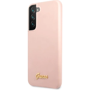 Etui Guess GUHCS23MLSLMGPP Samsung Galaxy S23+ Plus różowy/pink hardcase Silicone Script Metal Logo